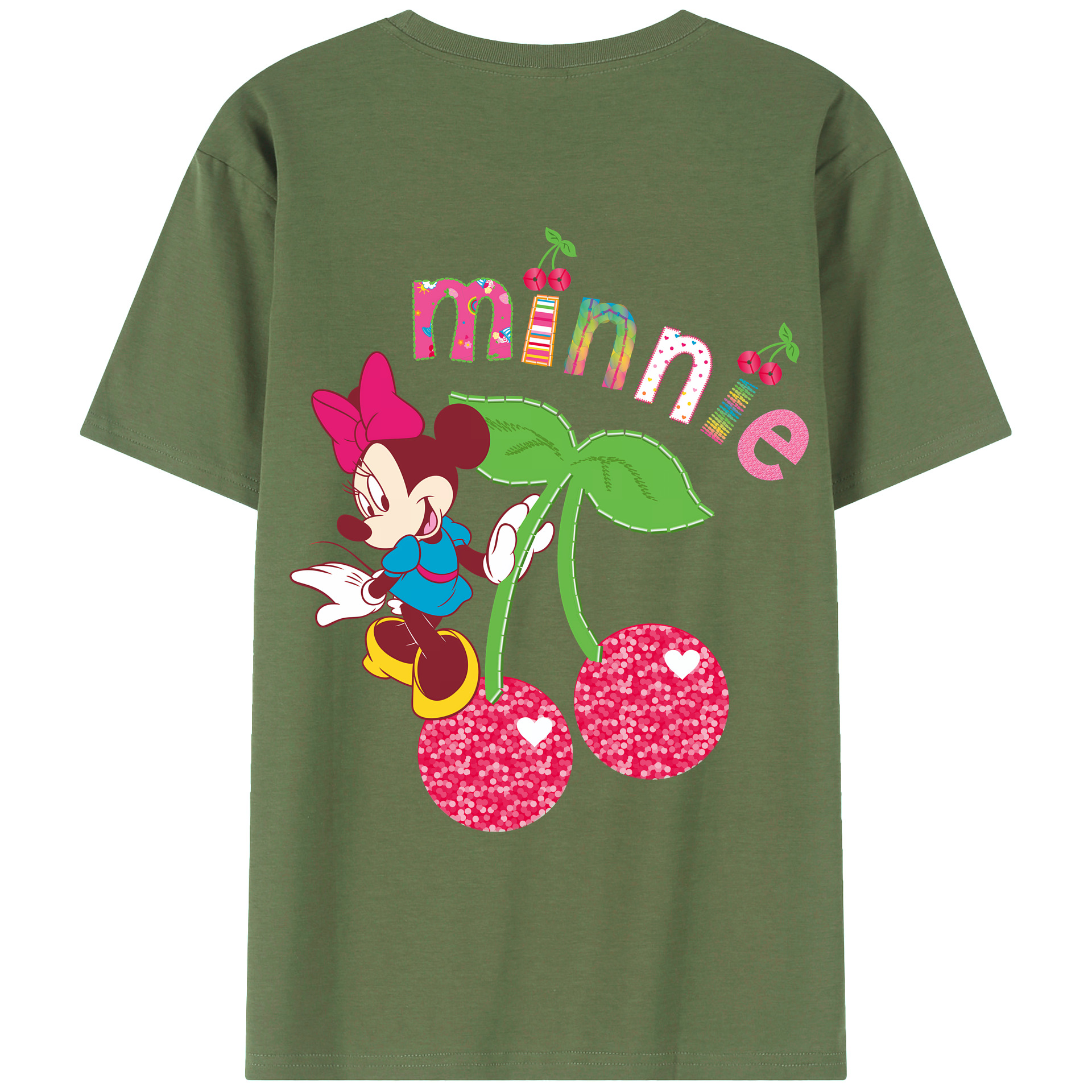 （画像用） ミッキーマウス Mickey Mouse 綿100％ メンズ半袖Tシャツ（バックプリント） 通気性